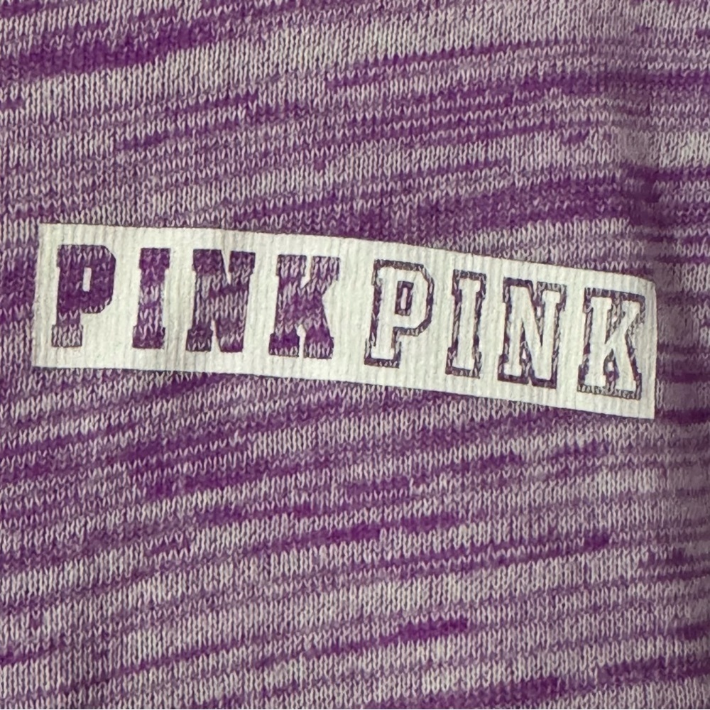 PINK Victoria Secret Purple & White V Neck Long Sleeve Shirt Size XS - Picture 3 of 6